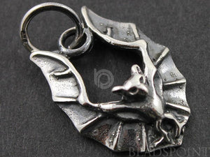 Sterling Silver Bat Charm  -- SS/CH6/CR34 - Beadspoint