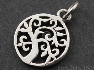 Sterling Silver Cut Out Tree of Life Charm -- SS/CH4/CR53 - Beadspoint