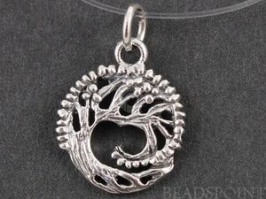 Sterling Silver Curved Tree of Life Charm -- SS/CH4/CR52 - Beadspoint