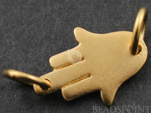 24K Gold Vermeil Over Sterling Silver Small Hamsa Charm  -- VM/CH2/CR34 - Beadspoint