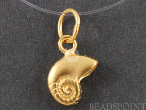 24K Gold Vermeil Over Sterling Silver Sea Shell Charm  -- VM/CH7/CR25 - Beadspoint