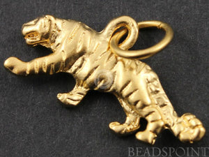 24K Gold Vermeil Over Sterling Silver Lion Charm -- VM/CH7/CR24 - Beadspoint