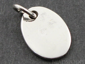 Sterling Silver Oval Tag Charm -- SS/CH11/CR7 - Beadspoint