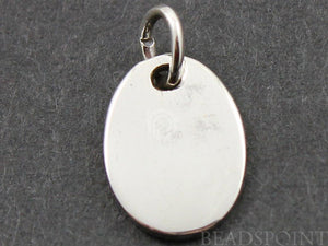 Sterling Silver Oval Tag Charm -- SS/CH11/CR7 - Beadspoint