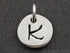 Sterling Silver Initial "K" on a Disc Charm -- SS/2034/K