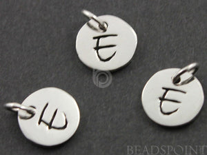 Sterling Silver Initial "E" on a Disc Charm-- SS/2034/E - Beadspoint