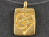 24K Gold Vermeil Over Sterling Silver OHM on a Square Charm -- VM/CH2/CR42