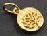 24K Gold Vermeil Over Sterling Silver Lotus Cutout on a Raised Circle Charm-- VM/CH4/CR56