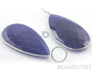 2 Inches Long, Dyed Sapphire, Bezel  Pear Shape Component, (SSBZC7331) - Beadspoint
