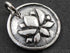 Sterling Silver Blooming Lotus on a Raised Circle Charm-- SS/CH4/CR55