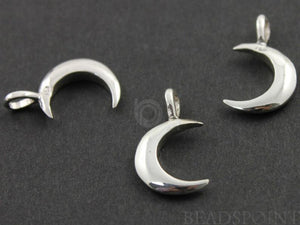 Sterling Silver Moon Charm -- SS/CH5/CR21 - Beadspoint