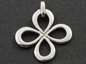 Sterling Silver Clover Charm -- SS/CH4/CR62 - Beadspoint