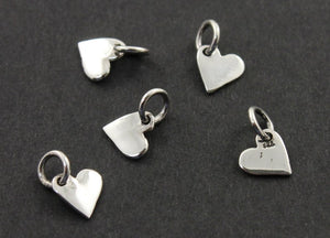 Sterling Silver Tiny Heart Charm -- SS/CH8/CR26 - Beadspoint
