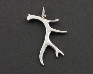 Sterling Silver Large Deer Antler  Charm  -- SS/CH4/CR64 - Beadspoint