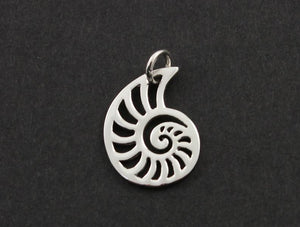 Sterling Silver Open Work Sea Shell Charm  -- SS/CH7/CR43 - Beadspoint