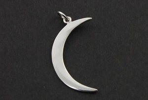 Sterling Silver Crescent Large Moon Charm -- SS/CH5/CR25 - Beadspoint