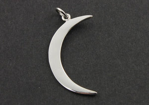 Sterling Silver Crescent Large Moon Charm -- SS/CH5/CR25 - Beadspoint