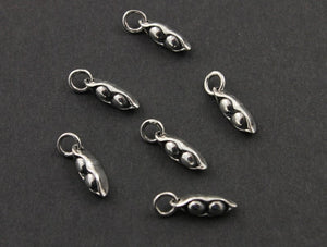 Sterling Silver Pea In a Pod  Charm -- SS/CH4/CR63 - Beadspoint