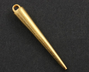 24K Gold Vermeil Over Sterling Silver Long Spike Charm  -- VM/CH7/CR40 - Beadspoint