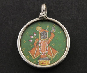 Sterling Silver Hand Painted Indian God Charm -- TCH-22 - Beadspoint
