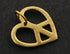 24K Gold Vermeil Over Sterling Silver Peace Heart Charm-- VM/CH8/CR7