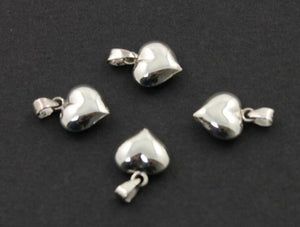Sterling Silver Puffed Heart Charm -- SS/CH8/CR29 - Beadspoint