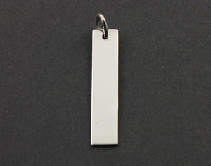 Sterling Silver Long Tag Charm  -- SS/CH11/CR12 - Beadspoint