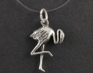 Sterling Silver Flamingo Charm  -- SS/CH7/CR47 - Beadspoint
