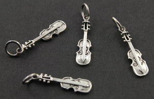 Sterling Silver Guitar Charm -- SS/CH10/CR33 - Beadspoint