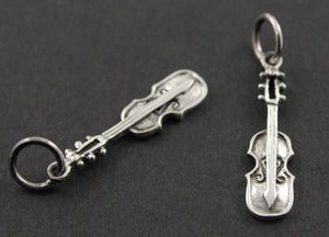 Sterling Silver Guitar Charm -- SS/CH10/CR33 - Beadspoint