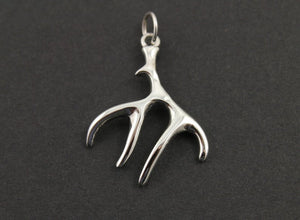 Sterling Silver Deer Antler  Charm  -- SS/CH4/CR74 - Beadspoint
