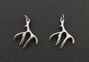 Sterling Silver Deer Antler  Charm  -- SS/CH4/CR74 - Beadspoint