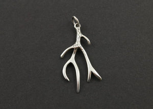 Sterling Silver Deer Antler   Charm  -- SS/CH4/CR75 - Beadspoint