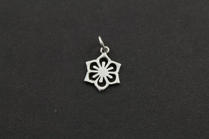 Sterling Silver Cut-Out Flower Charm  -- SS/CH4/CR80 - Beadspoint