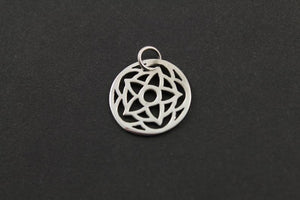 Sterling Silver Carved-Out Flower Charm -- SS/CH4/CR81 - Beadspoint