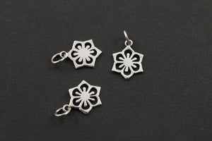 Sterling Silver Cut-Out Flower Charm  -- SS/CH4/CR80 - Beadspoint