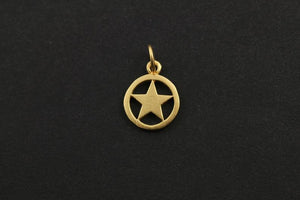 24K Gold Vermeil Over Sterling Silver Texas Lone Star Outline Charm -- VM/CH10/CR39 - Beadspoint