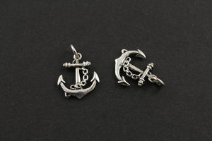 Sterling Silver Anchor Charm With Open Jump Ring Charm  -- SS/CH10/CR42 - Beadspoint