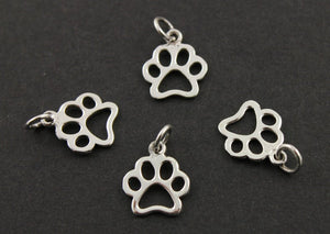 Sterling Silver Paw Charm -- SS/CH7/CR52 - Beadspoint