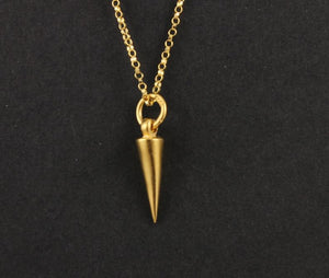 24K Gold Vermeil Over Sterling Silver Spike Charm   -- VM/CH7/CR39/B - Beadspoint