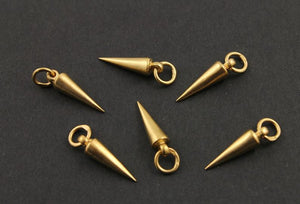 24K Gold Vermeil Over Sterling Silver Spike Charm   -- VM/CH7/CR39/B - Beadspoint