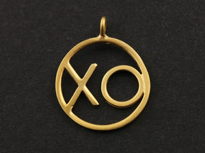24K Gold Vermeil Over Sterling Silver XO Charm -- VM/CH3/CR10 - Beadspoint