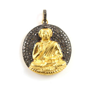 Pave Diamond Buddha Pendant -- DP-0990 - Beadspoint