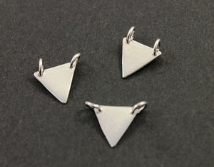 Sterling Silver Triangle Tag Charm -- SS/CH11/CR35 - Beadspoint