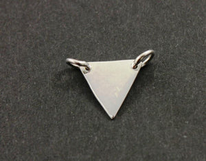 Sterling Silver Triangle Tag Charm -- SS/CH11/CR35 - Beadspoint