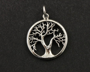 Sterling Silver Artisan Tree of Life Charm -- SS/CH4/CR94 - Beadspoint
