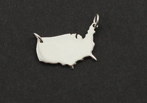 Sterling Silver United States of America Charm -- SS/CH10/CR54 - Beadspoint