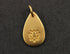 24K Gold Vermeil Over Sterling Silver Pear drop Charm with Lotus-- VM/CH11/CR16