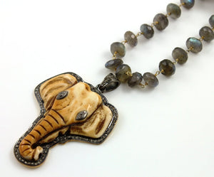Pave Diamond Elephant Pendant --DP-1208 - Beadspoint