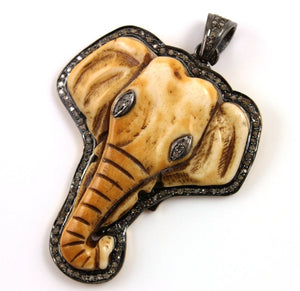 Pave Diamond Elephant Pendant --DP-1208 - Beadspoint
